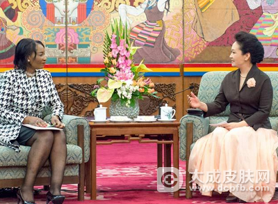 彭丽媛会见格特鲁德 中非抗艾滋病合作取得积极进展